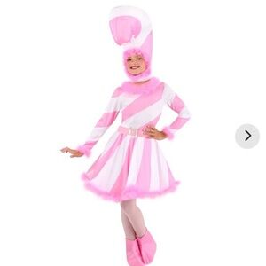 NEW with Tags Pink Candy Cane Girls Dress Costume, Size Small